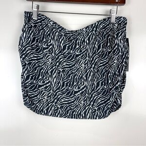 NEW Nicole Miller Skirt Swimsuit Bottom Black Zebra Print Women's Size XL